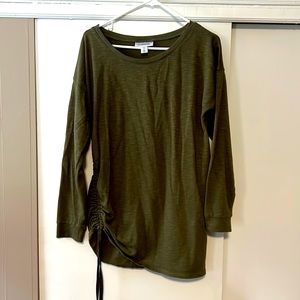 Motherhood, maternity, lightweight sweater. Size medium. Cinch draw one side.